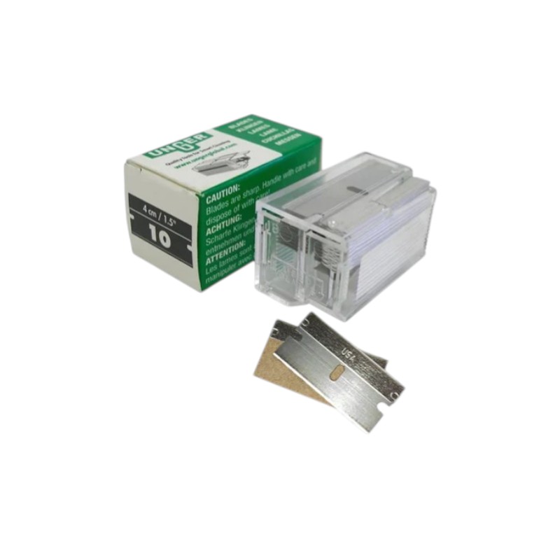 Unger® Schraperbladen 4cm koolstof - 10 bladen (dispenserdoos)